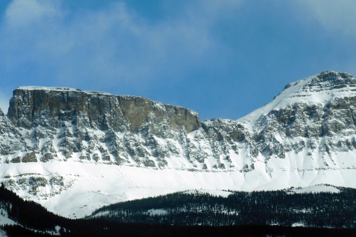 05D Armor Peak Close Up Afternoon From Trans Canada Highway Driving Between Banff And Lake Louise in Winter